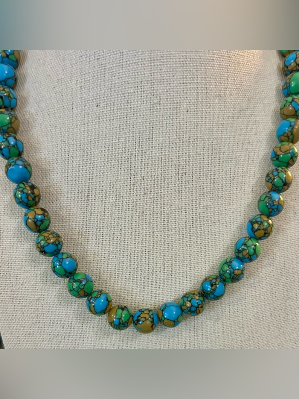 Sea Sediment Jasper Round Beaded Necklace w/Sterling Clasp - Picture 15 of 17